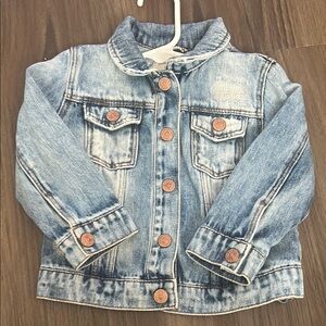 Kids Denim Jacket with Button Details